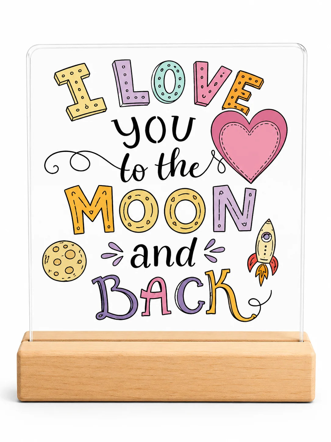 Gift Acrylic Plaque -Moon & Back
