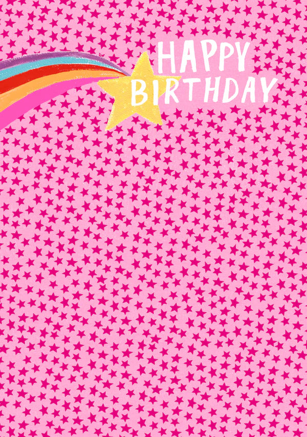 Pink Shooting Star Birthday Card - AM2404