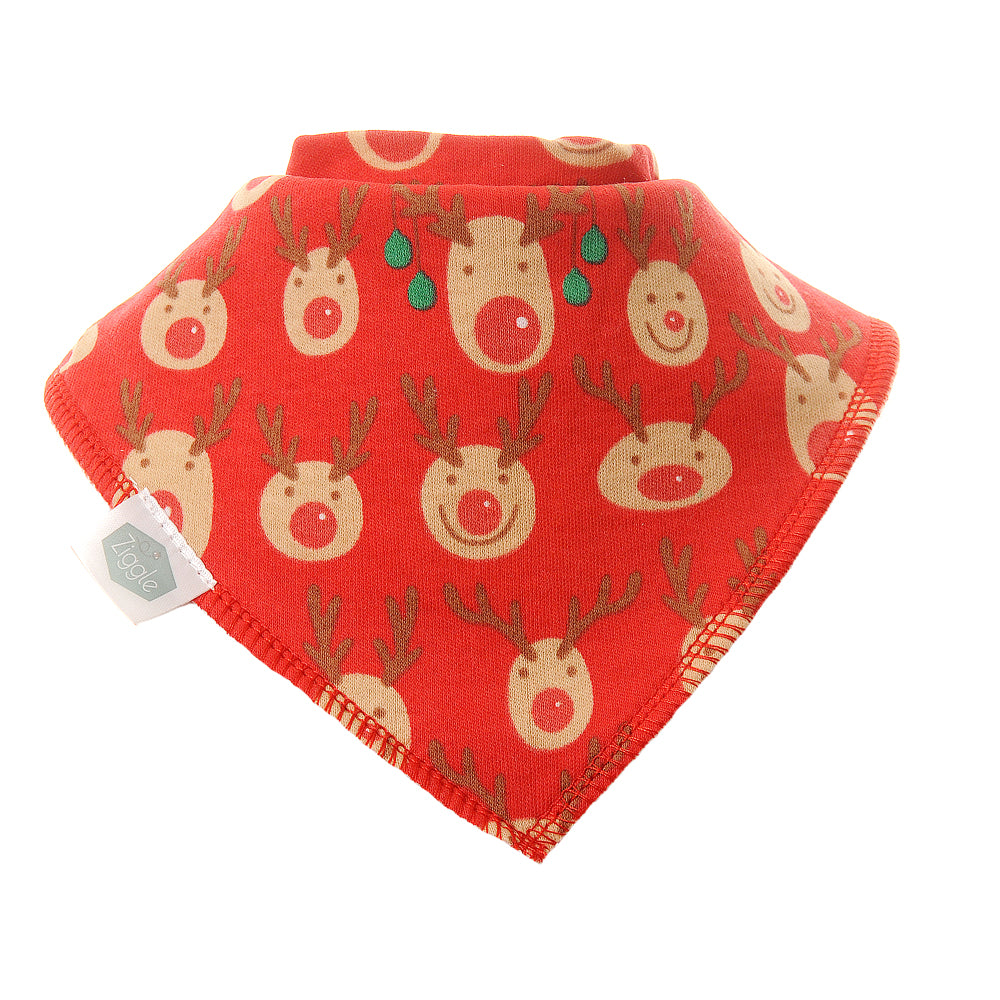 Ziggle Red Reindeer Bib