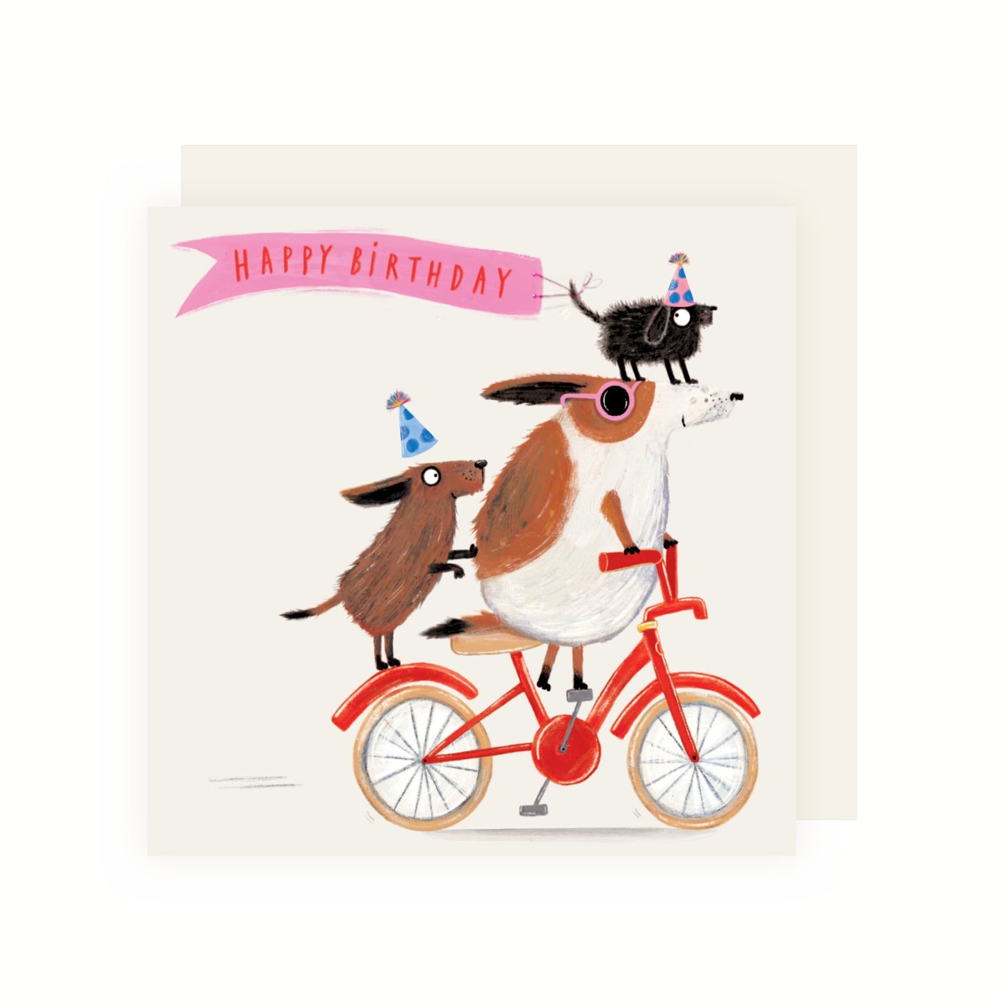 Charley Rabbit - Dog's on a bike card