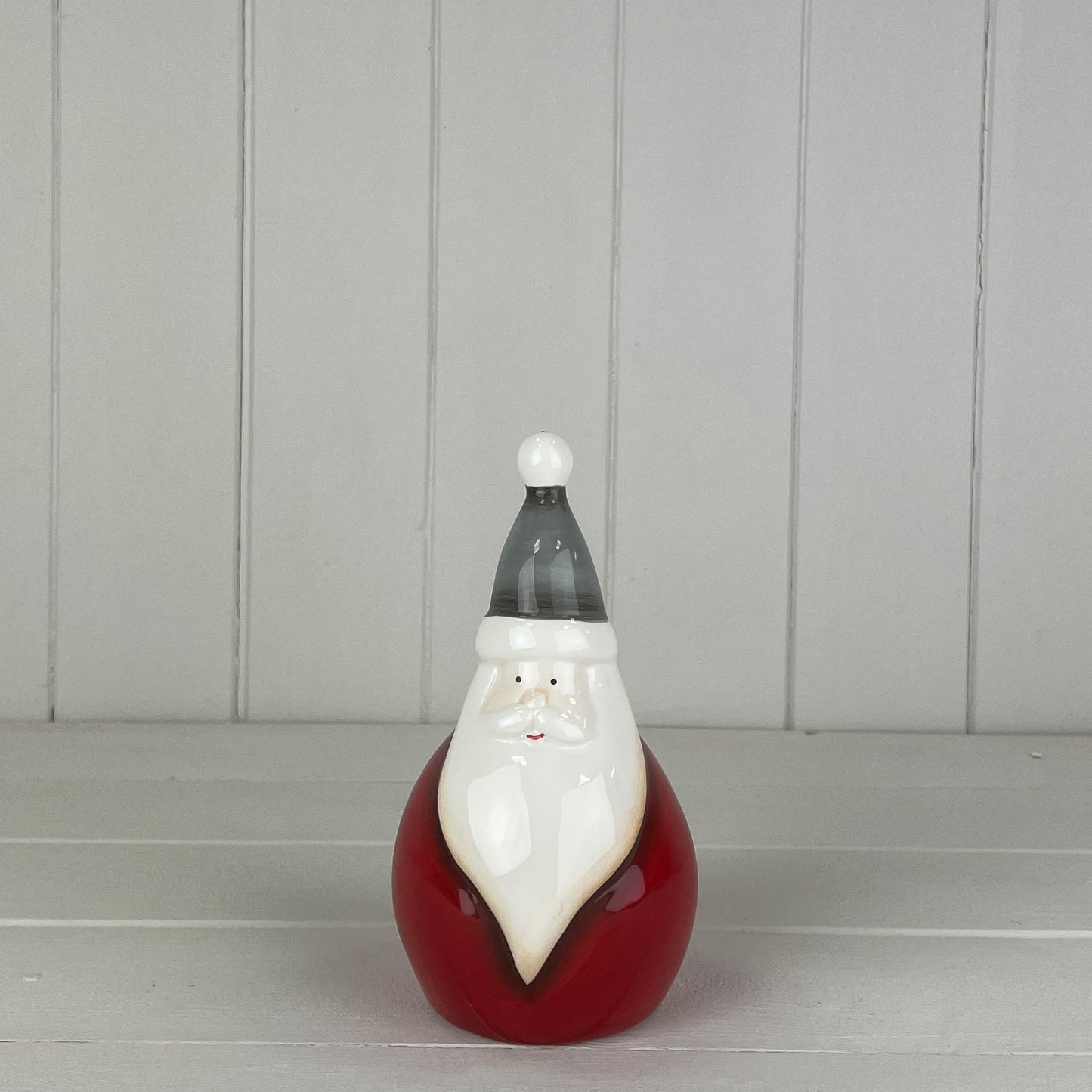 Ceramic Santa with Red Body Grey Hat - Large
