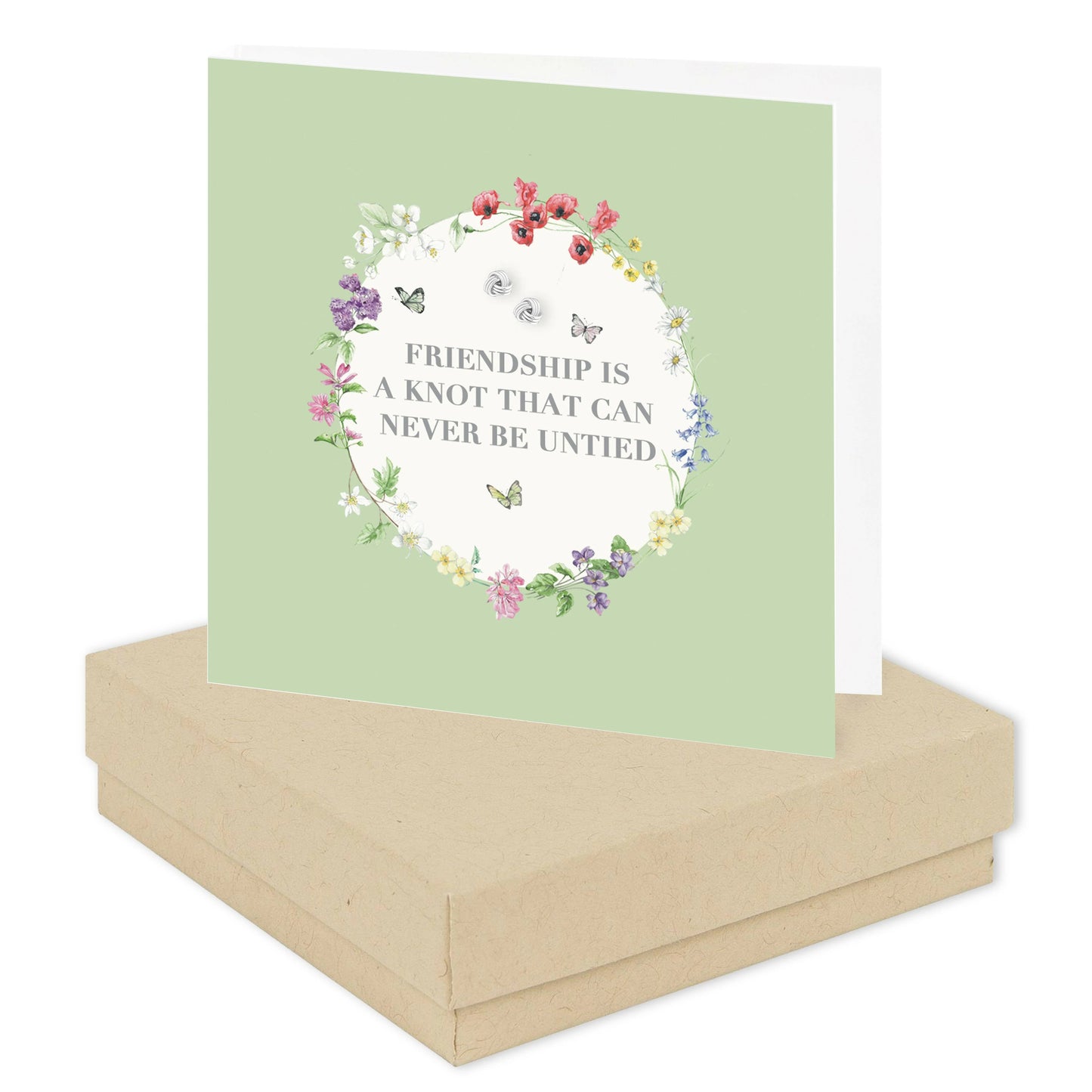 Boxed Sterling Silver Friendship Stud Earring