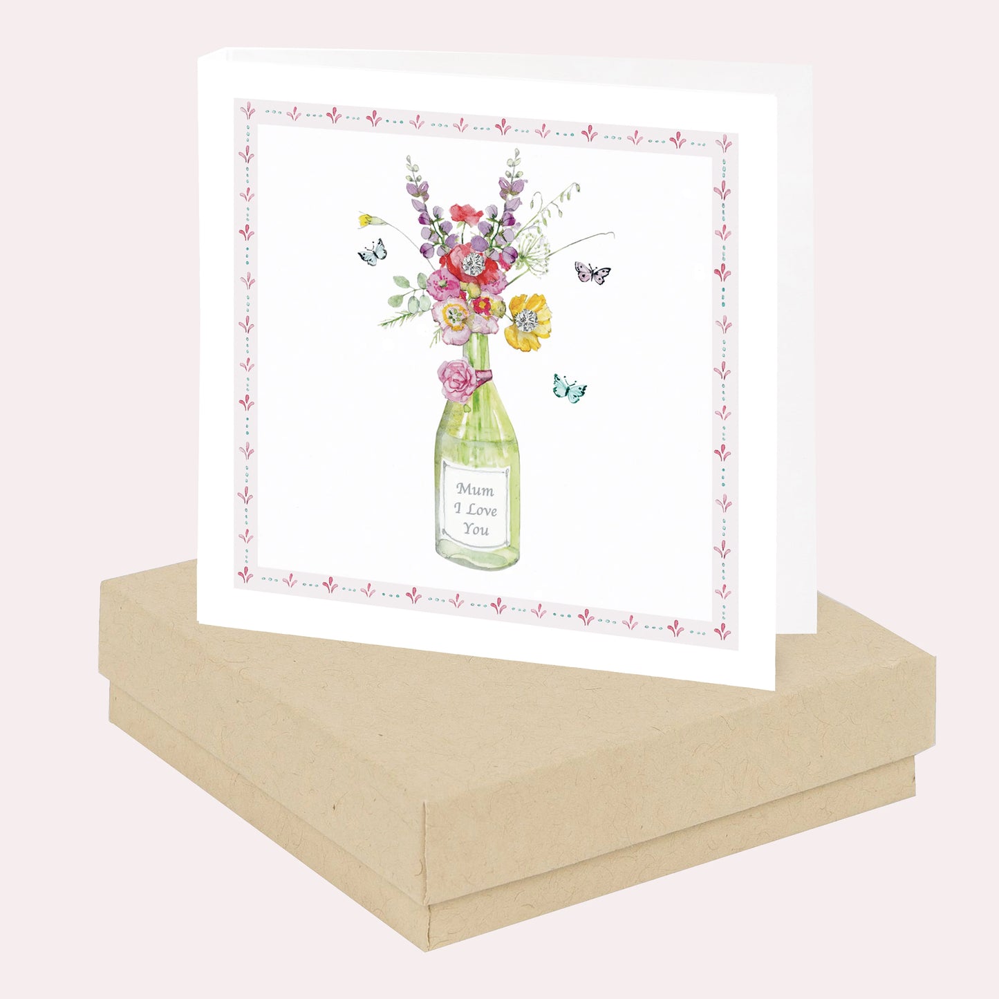 Boxed Sterling Silver Flower CZ Stud Earrings