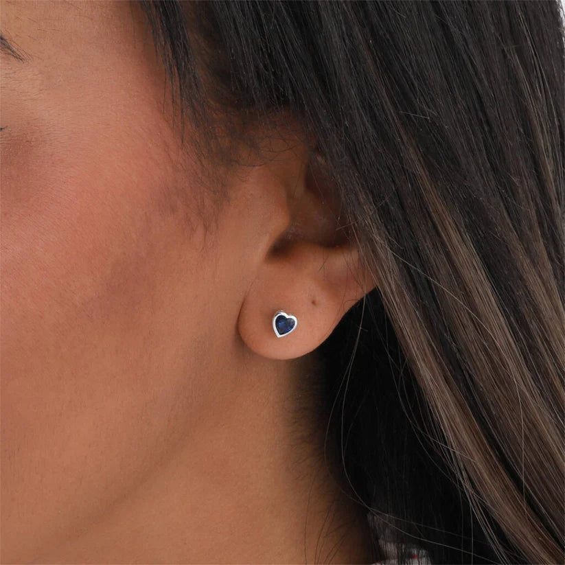Attic Creations - BLUE SAPPHIRE PROTECTION Blue Heart Earrings