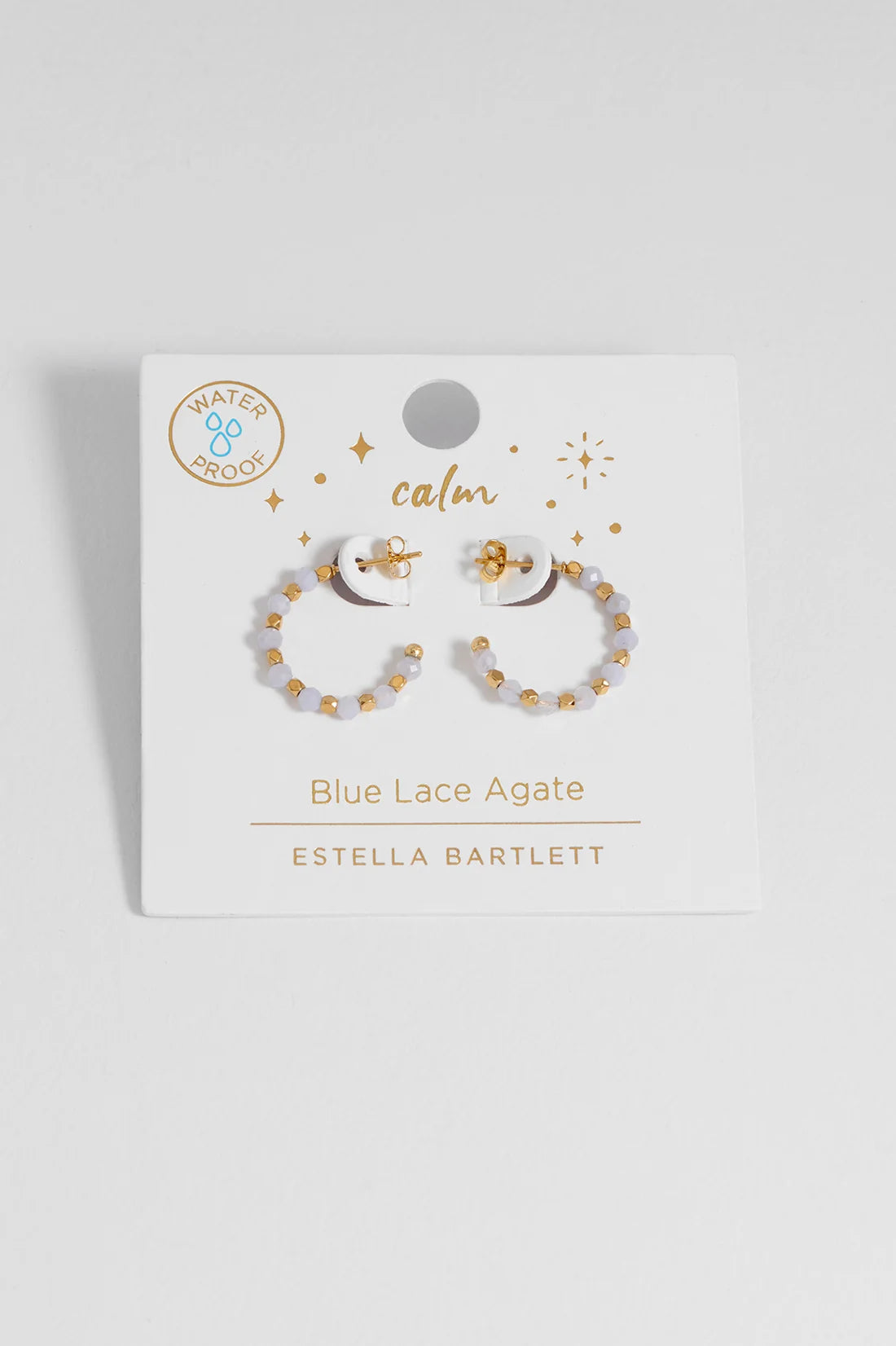 Estella Bartlett - Wellness Blue Lace Agate Coco Beaded Hoops