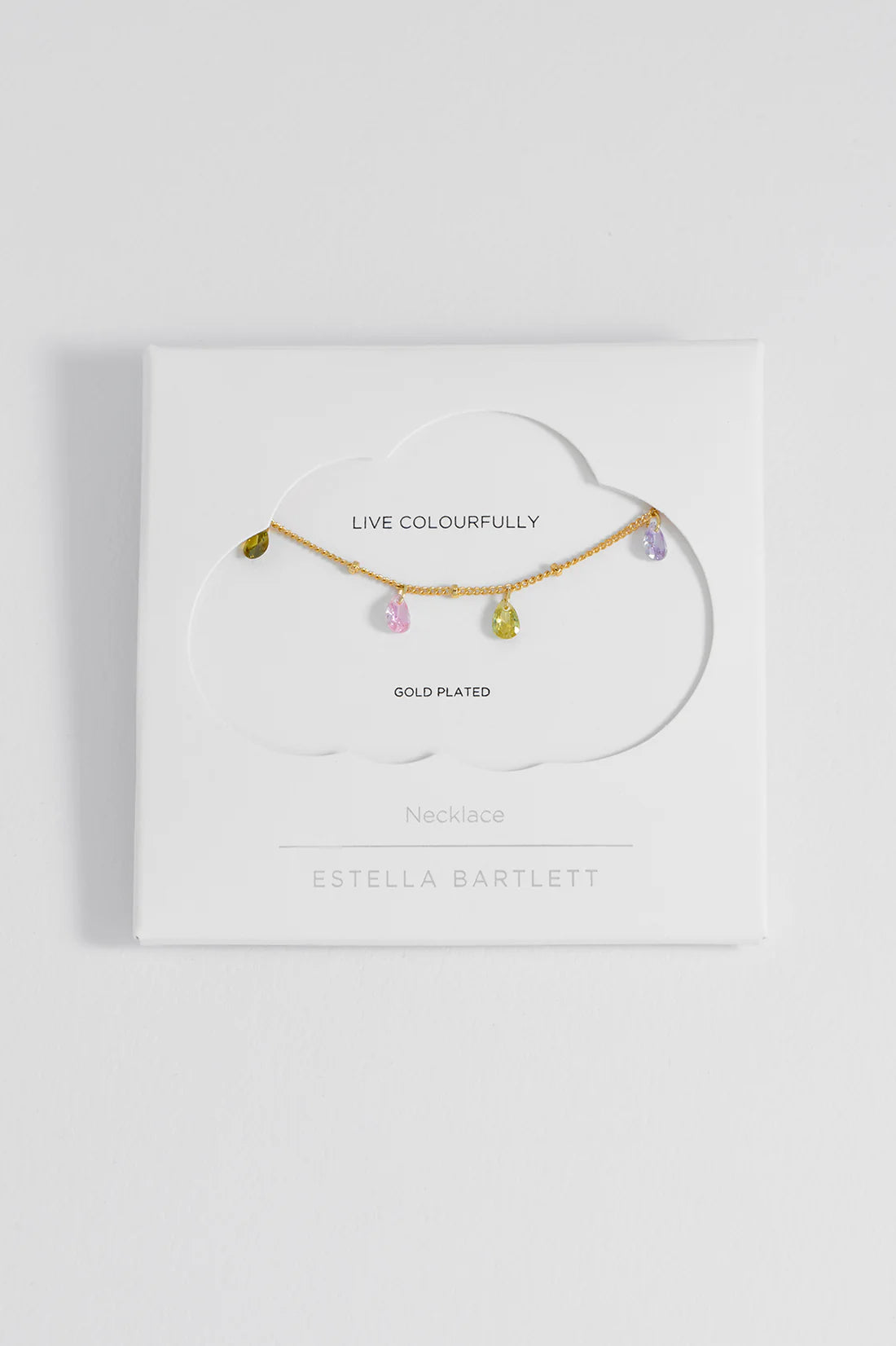 Estella Bartlett - Multi CZ Pear Drop Necklace Gold Plated