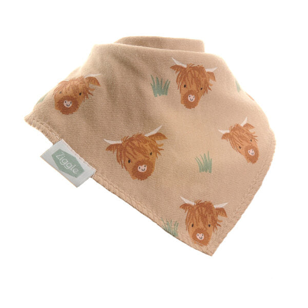 Ziggle Highland cow Print Bib
