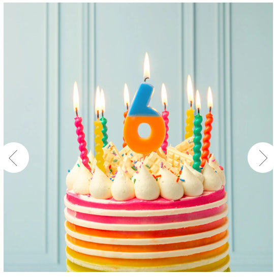 Colourful Bright Birthday Twirl Candles - 8 Pack