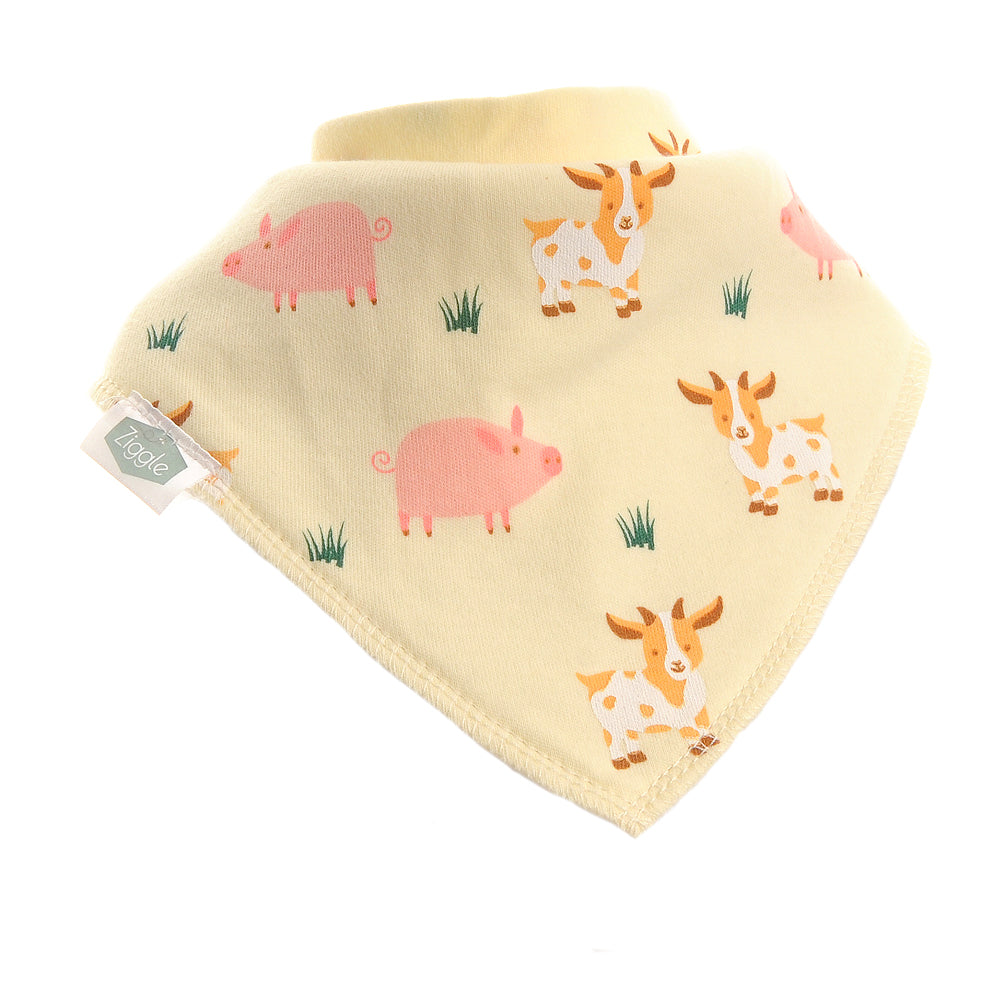 Ziggle Pigs & Goats Print Bib