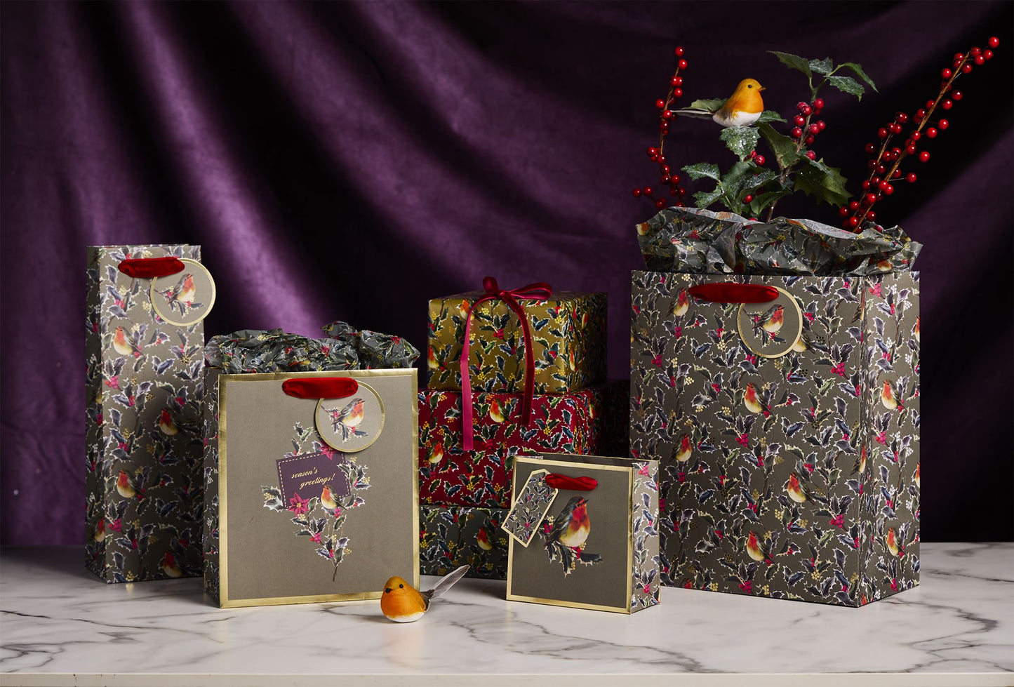 Christmas Gift Bags - Holly Harmony