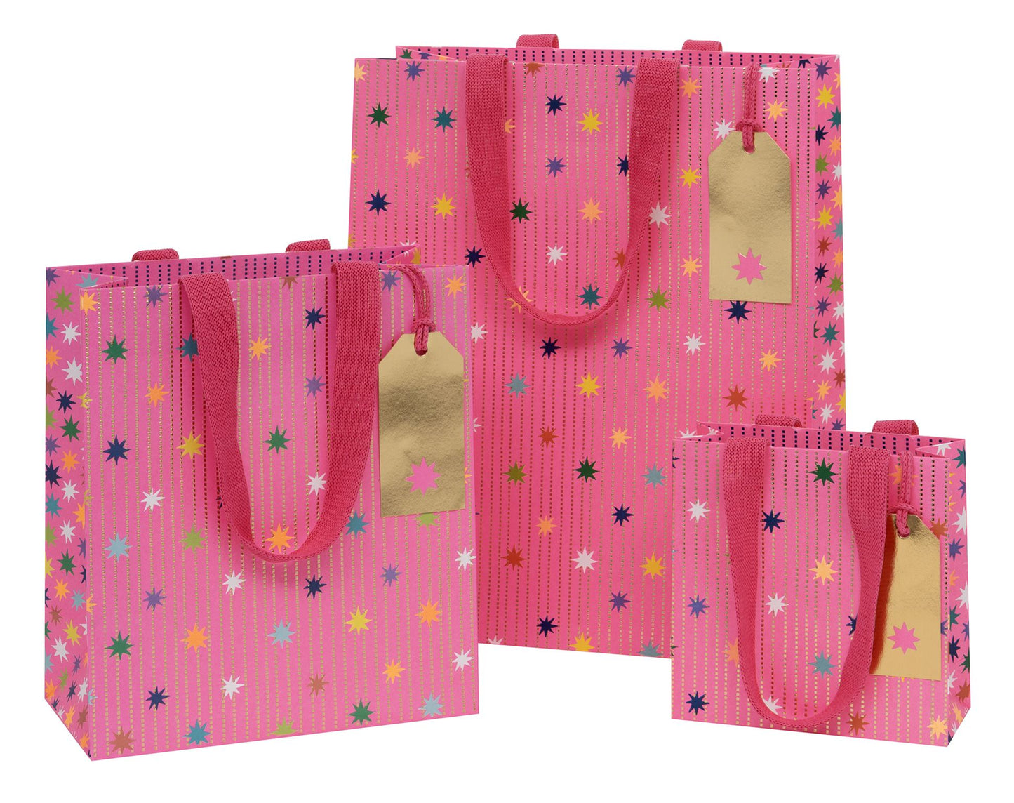 Glick Blue / Pink Star Gift Bag Various Sizes