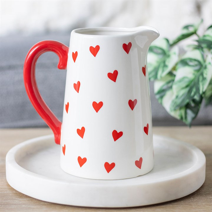 Sale - Red Heart Ceramic Jug