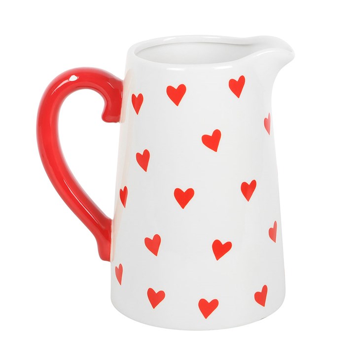 Sale - Red Heart Ceramic Jug