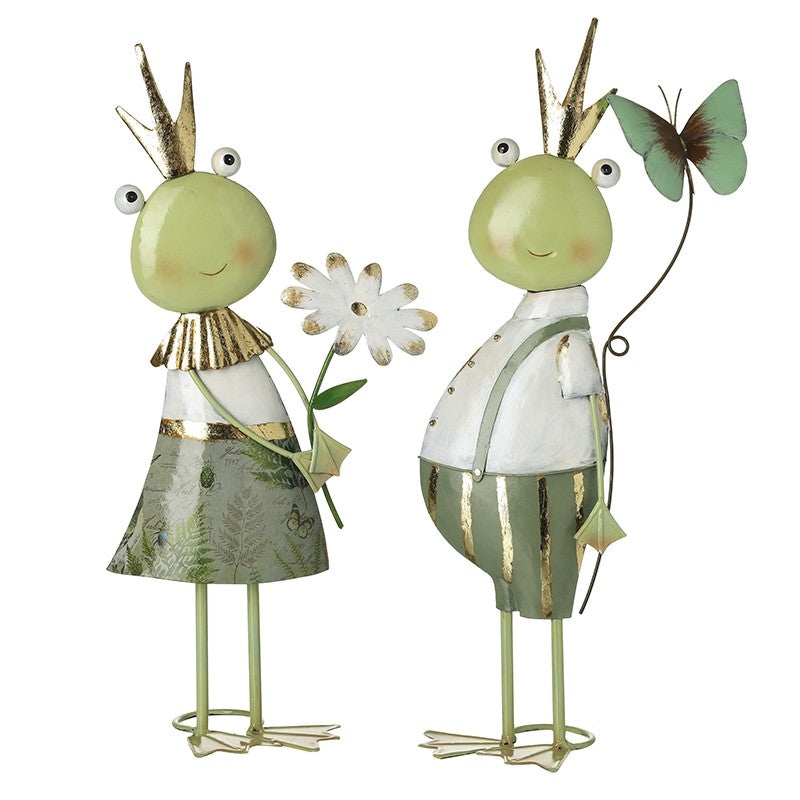 Metal Frogs With Flower & Butterfly (Sold Separately)