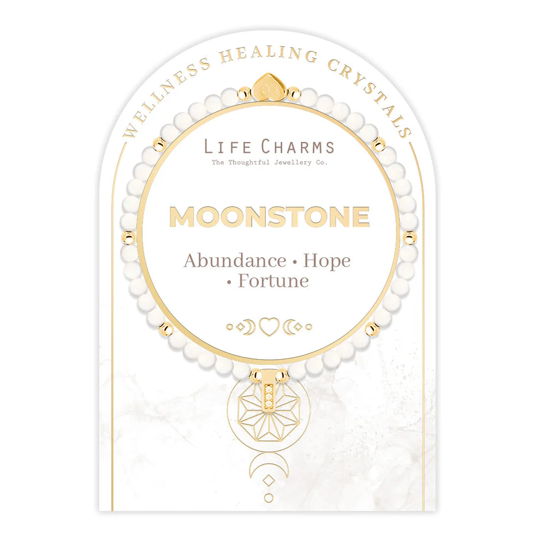 Moonstone & Gold Healing Crystals Bracelet