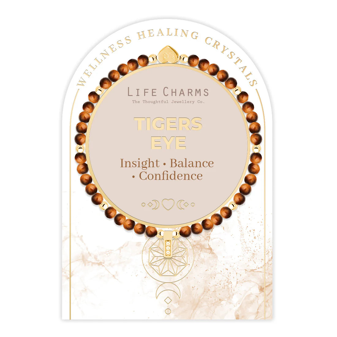 Tiger's Eye & Gold Beads Healing Crystals Bracelet