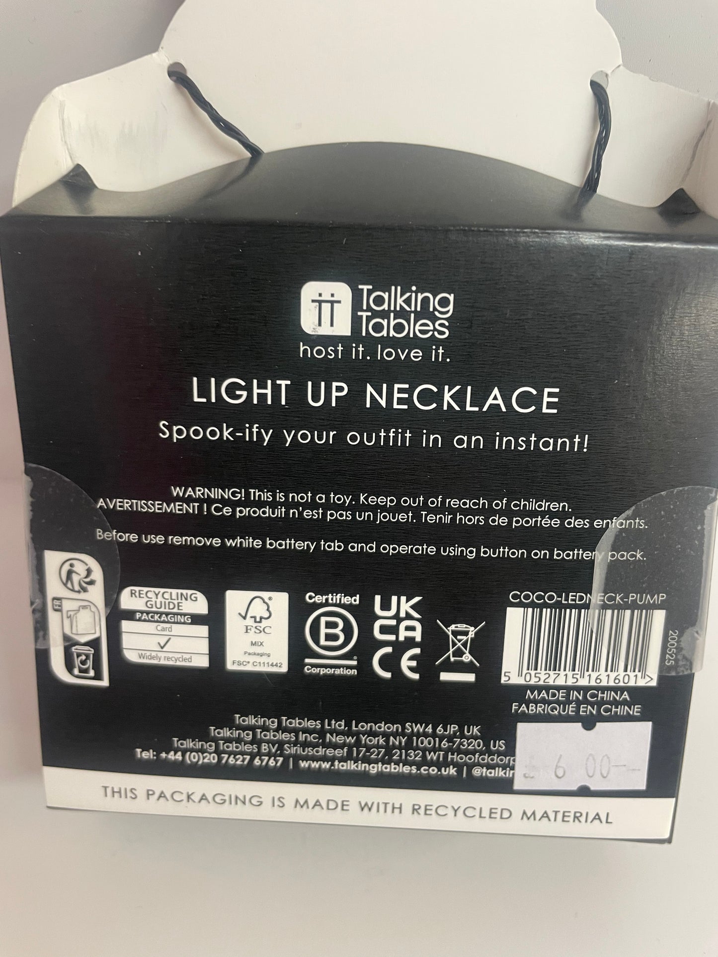 Sale - Pumpkin light up necklace