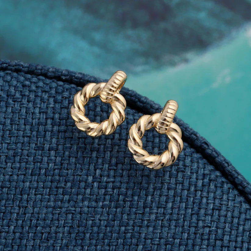 Attic Creations - "Treasured Friend" twisted circle earrings/ SILVER/GOLD