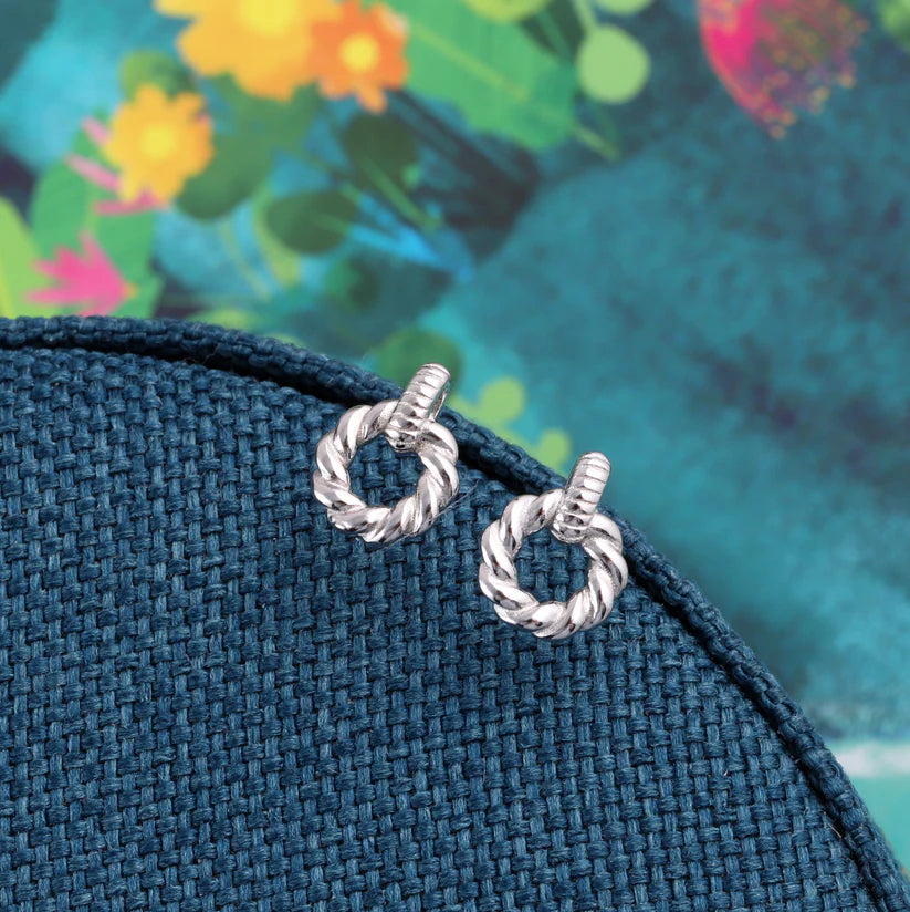 Attic Creations - "Treasured Friend" twisted circle earrings/ SILVER/GOLD