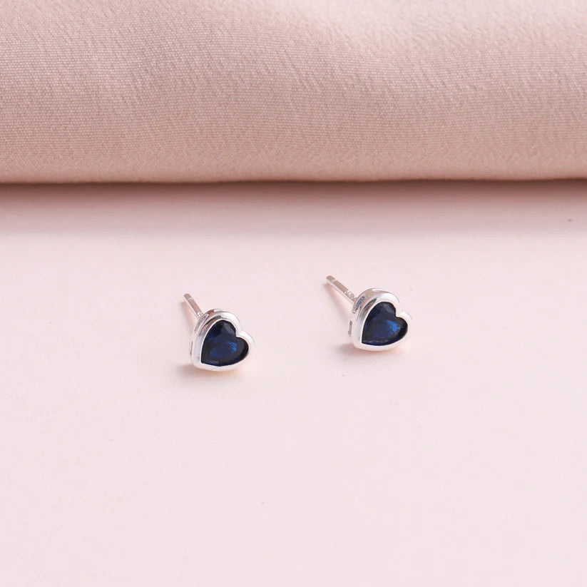 Attic Creations - BLUE SAPPHIRE PROTECTION Blue Heart Earrings