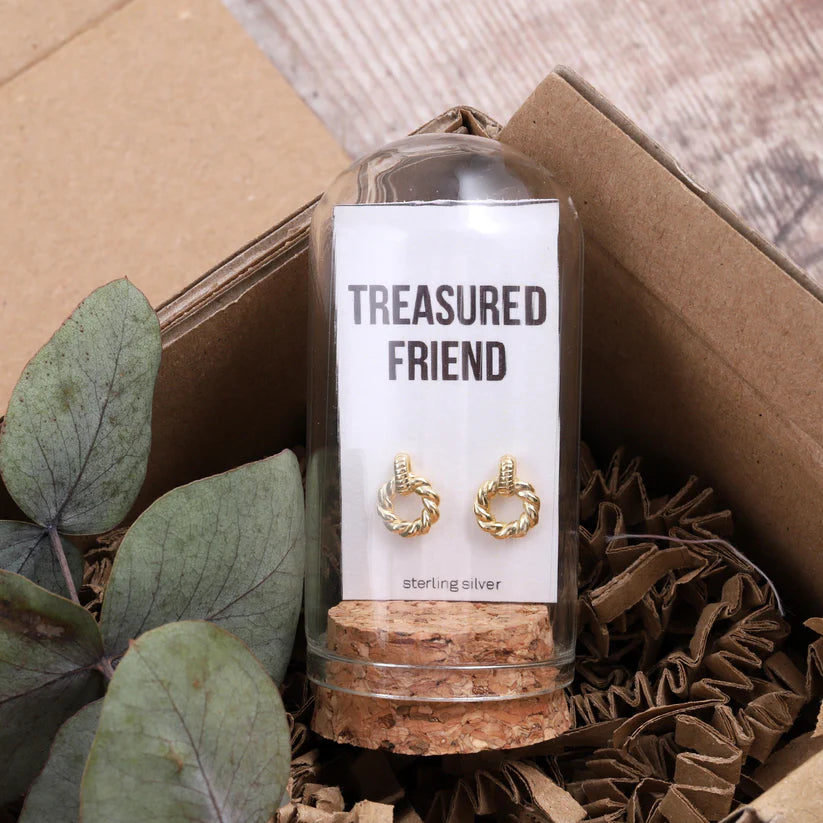 Attic Creations - "Treasured Friend" twisted circle earrings/ SILVER/GOLD