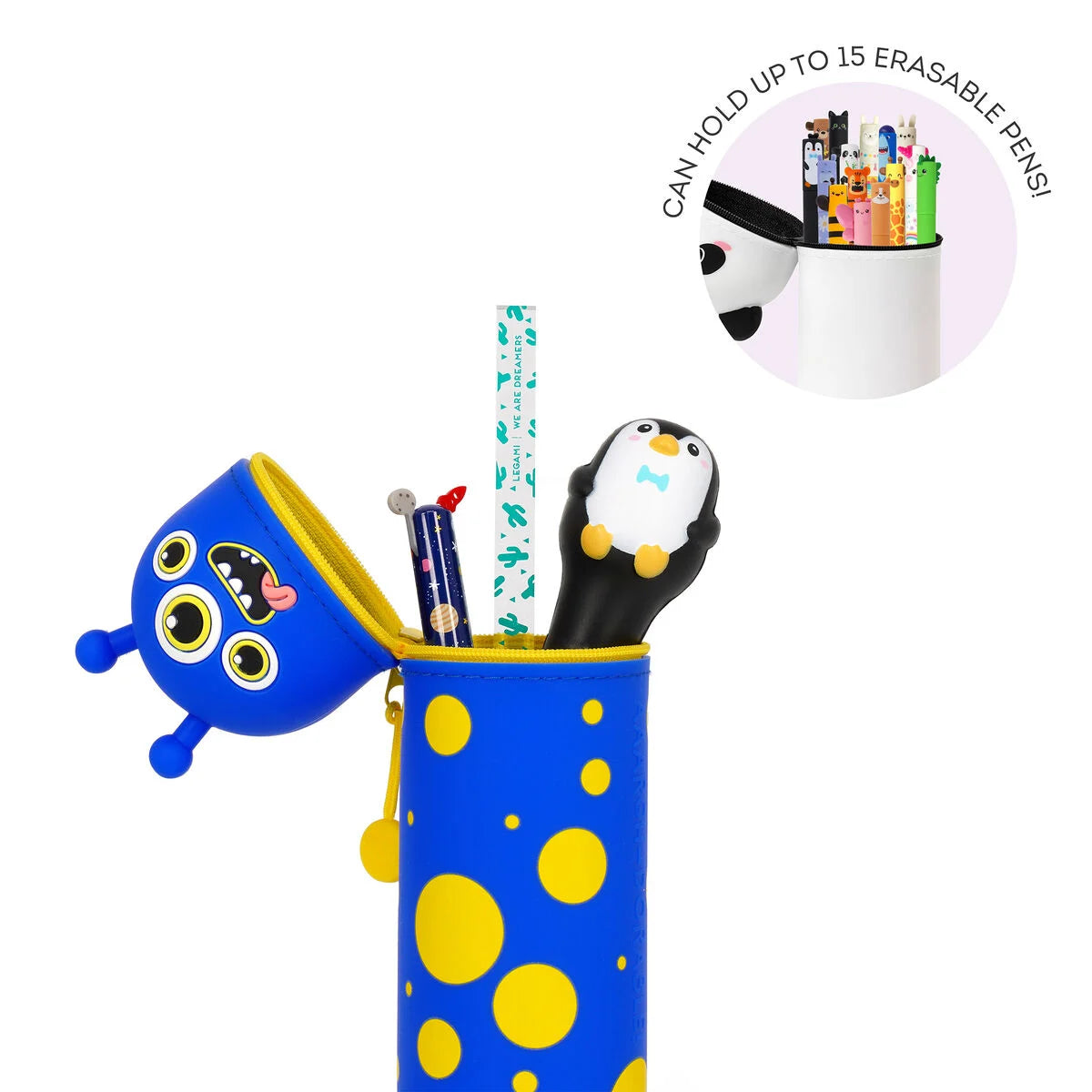 2 in 1 Soft Silicone Pencil Case - Monster
