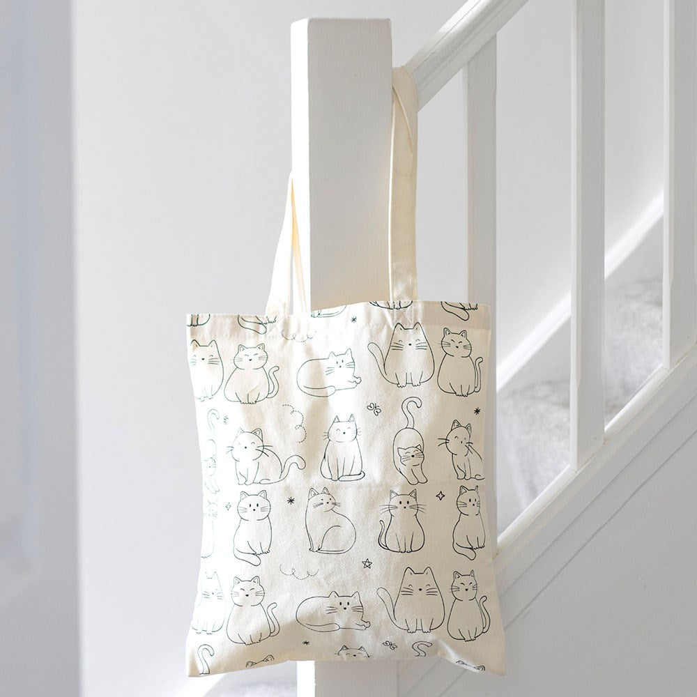 White Cat Polycotton Tote Bag