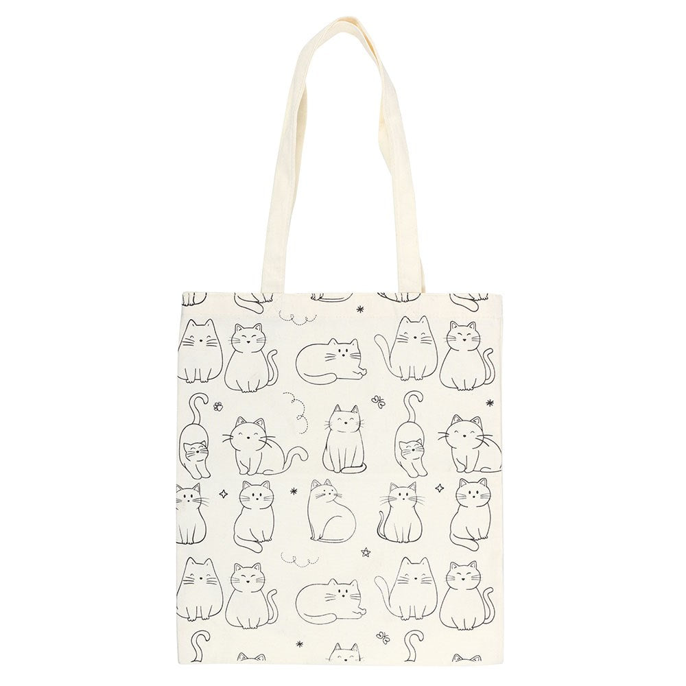 White Cat Polycotton Tote Bag