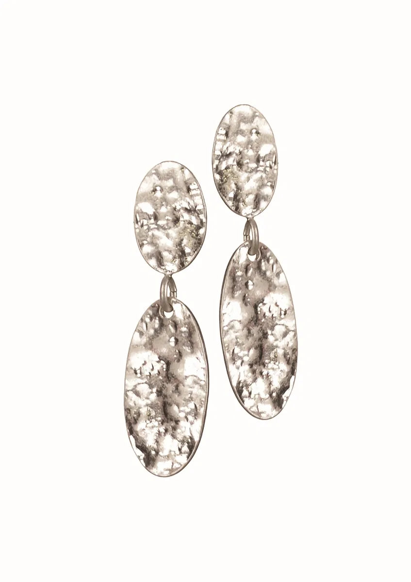 Hot Tomato - E - Elegant Ovals W/Textured Finish - Worn Silver