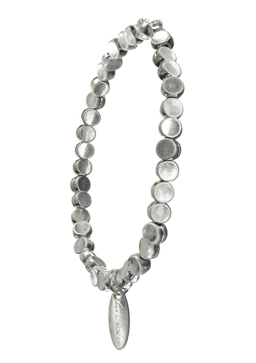 Hot Tomato - B - Many Moons Bracelet - Elas - Worn Silver
