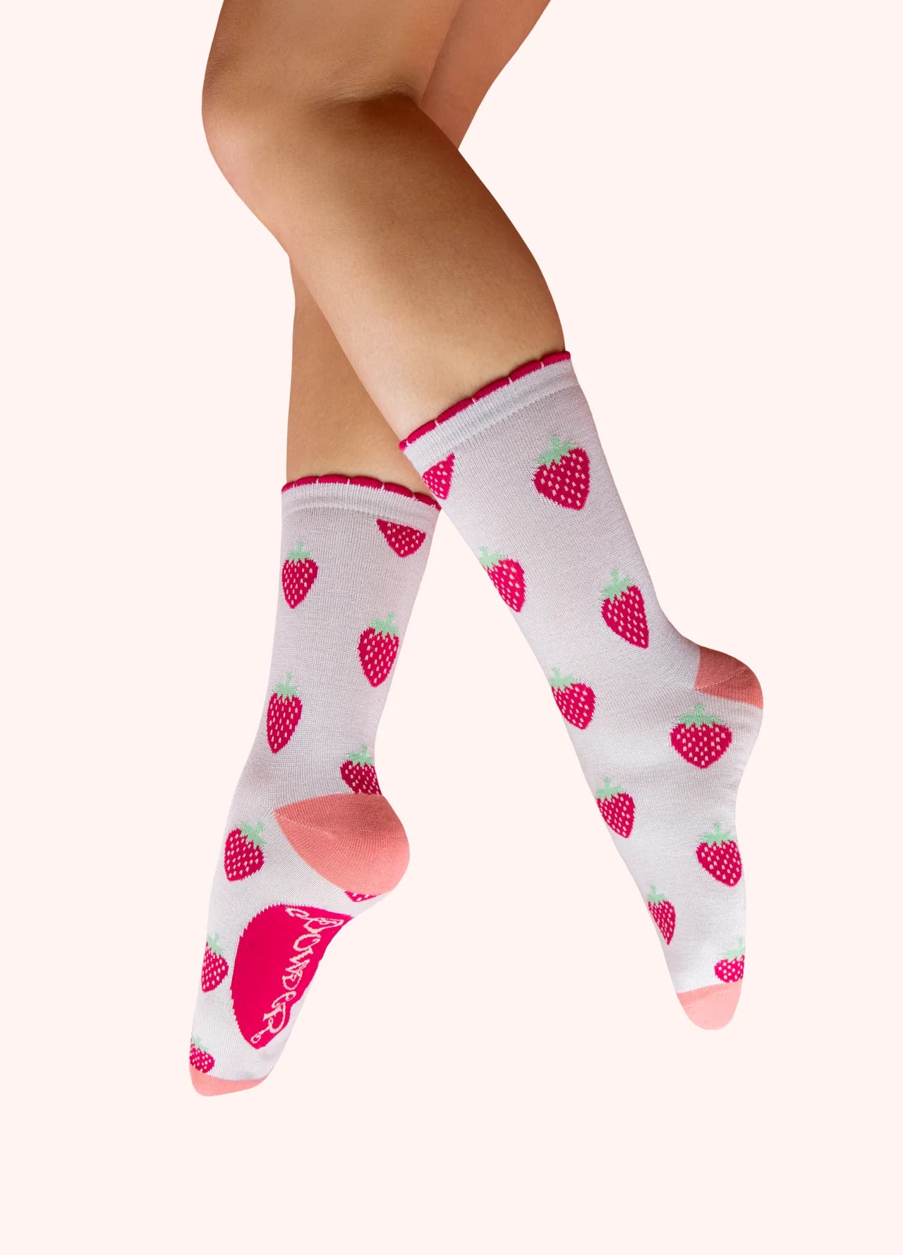 Power Women Socks - Succulent Strawberries in Cream