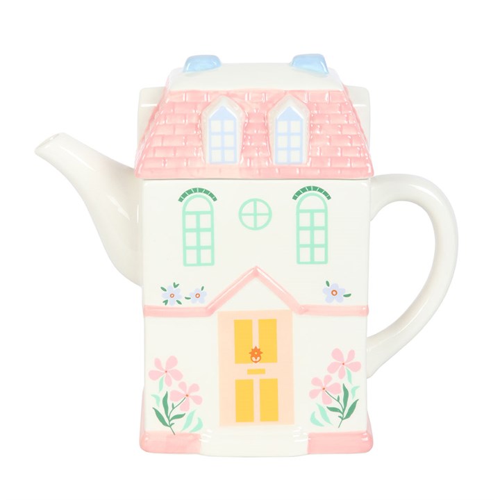 SALE - Pastel House Shaped Teapot
