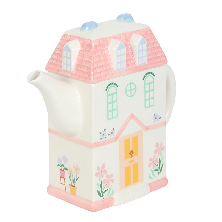 SALE - Pastel House Shaped Teapot