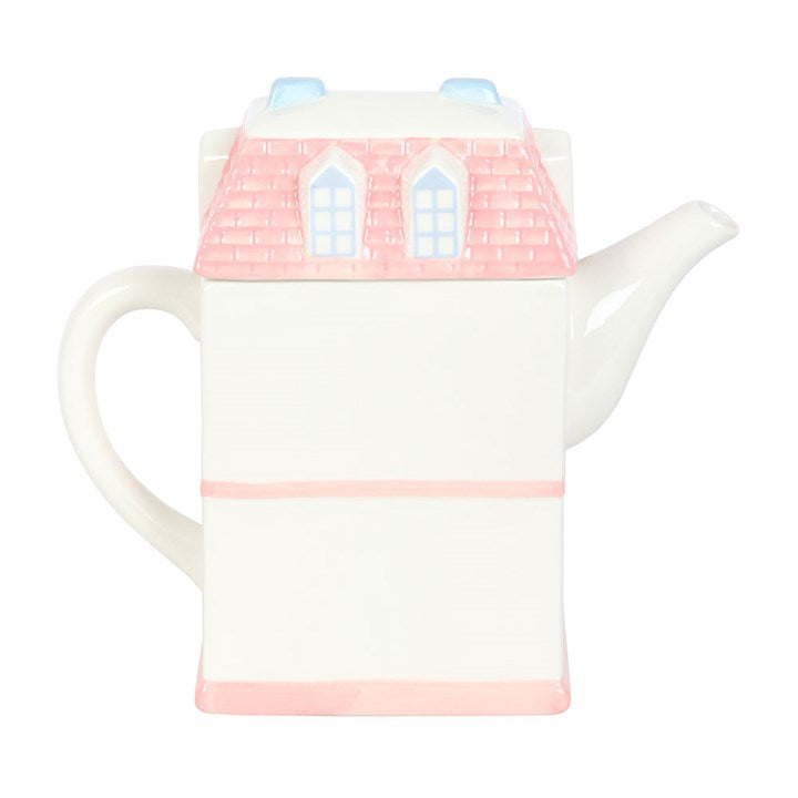 SALE - Pastel House Shaped Teapot