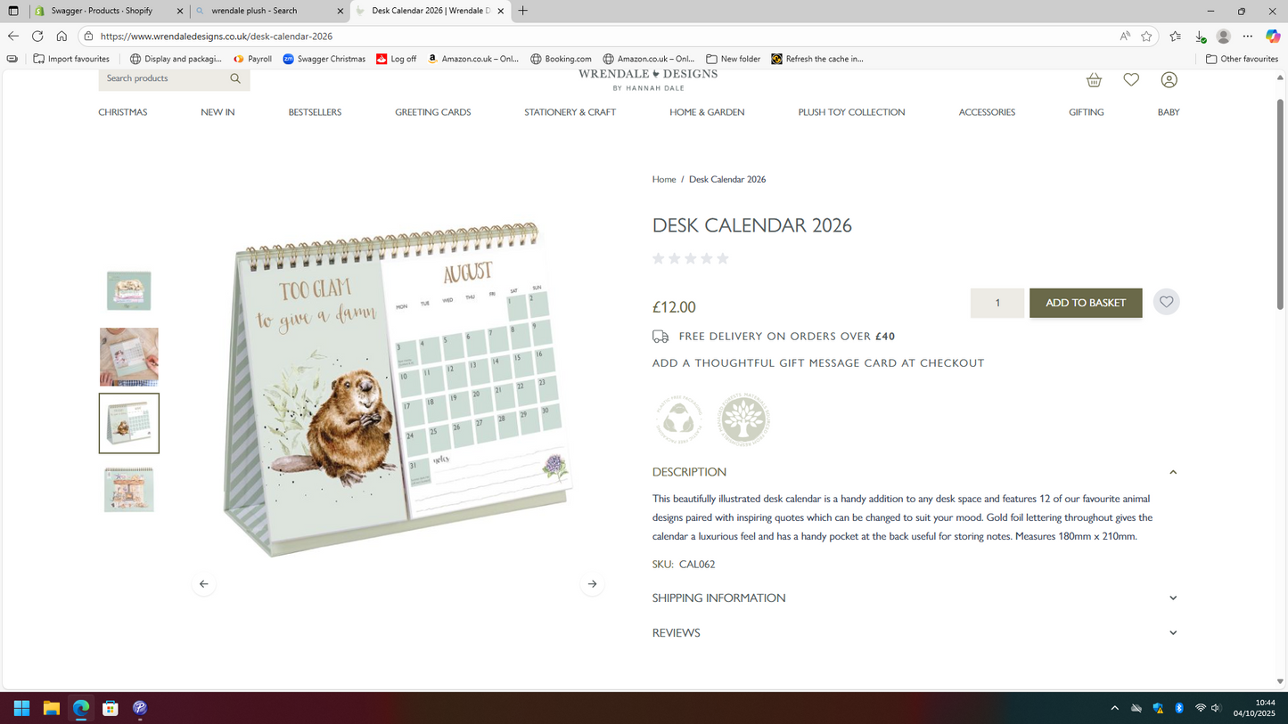 Wrendale Desk Calendar 2026