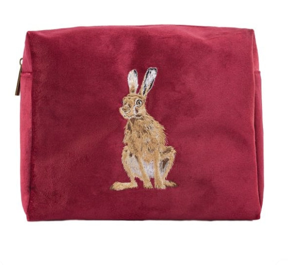 Wrendale - 'Golden Hour' Hare Embroidered Cosmetic Bag