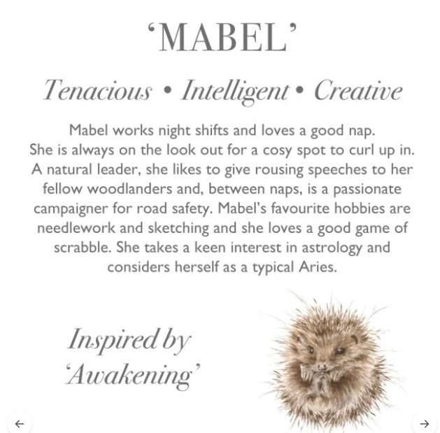 Wrendale -'Mabel' Hedgehog Character