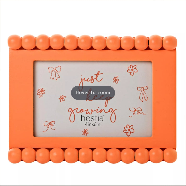 Hestia Beaded Frame 4" x 6" - Orange