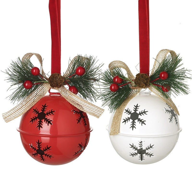 Red And White Round Metal Bell Mix
