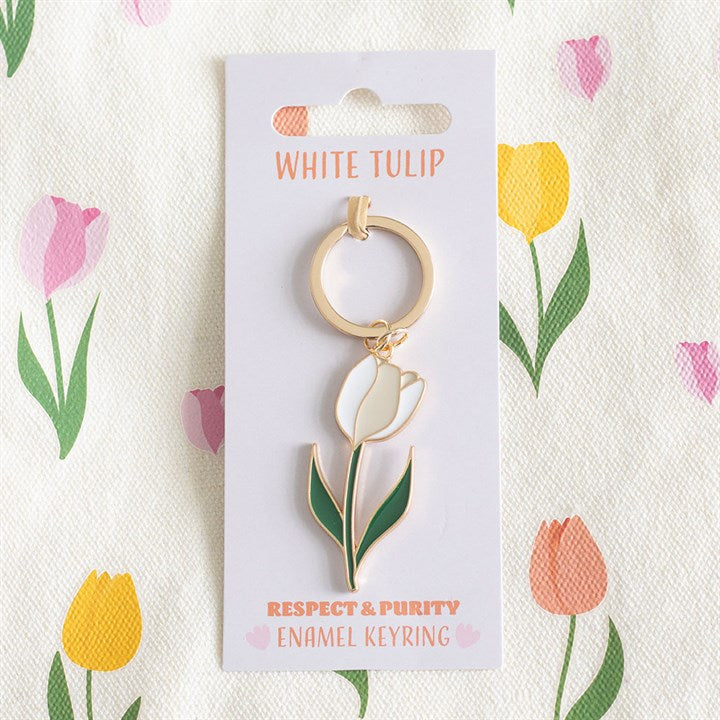 Tulip Keyring - White