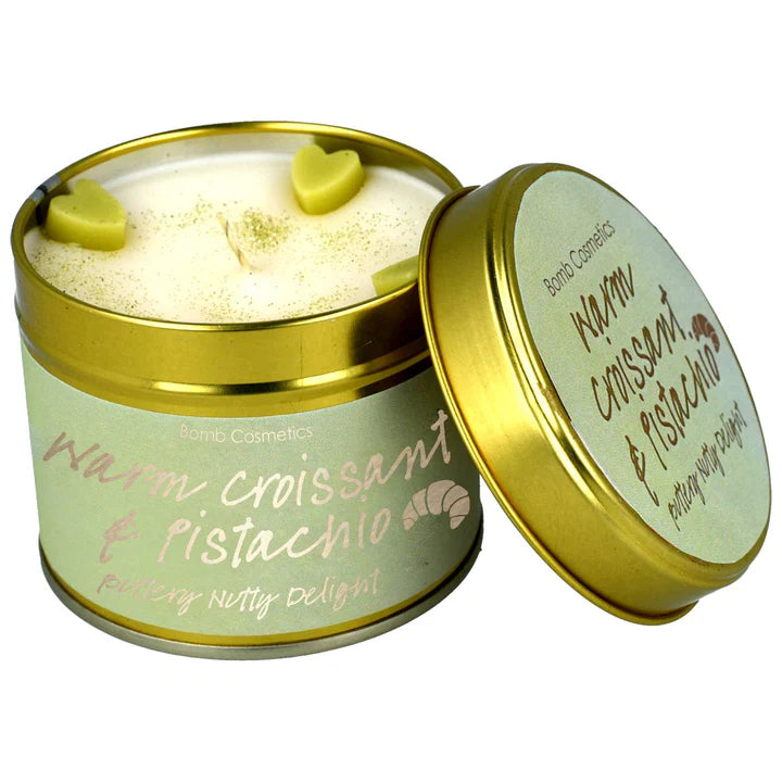 Warm Croissant & Pistachio Tin Candle