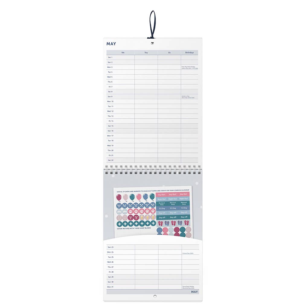 Couples Calendar 2027 Teal Floral - Busy B