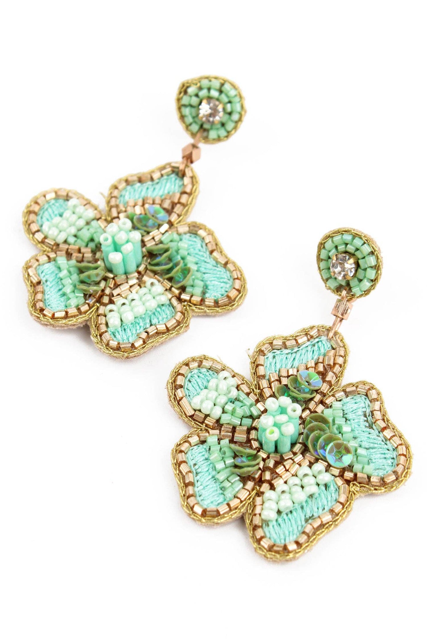 MINT FLOWER EARRING
