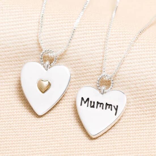 Silver Heart Mummy Necklace