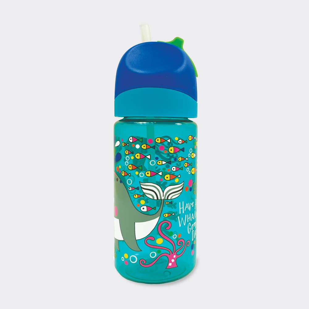 *Special OFFER - Children's Water Bottle With Straw - Have A Whaley Good Day!