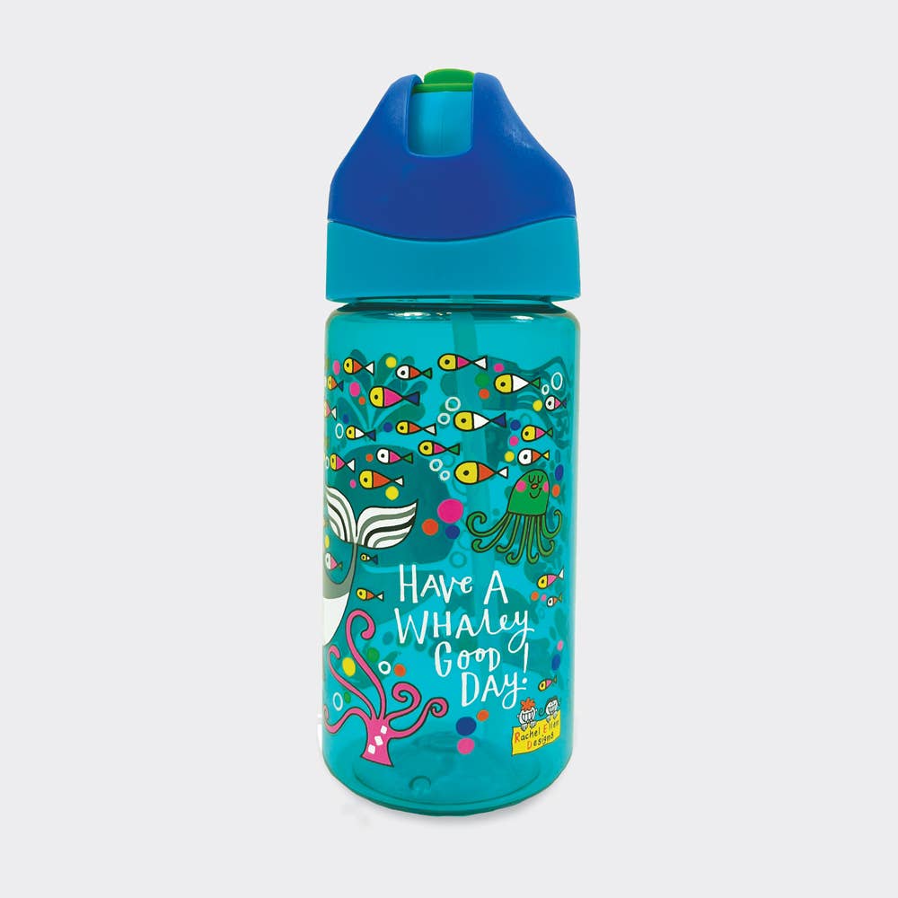 *Special OFFER - Children's Water Bottle With Straw - Have A Whaley Good Day!