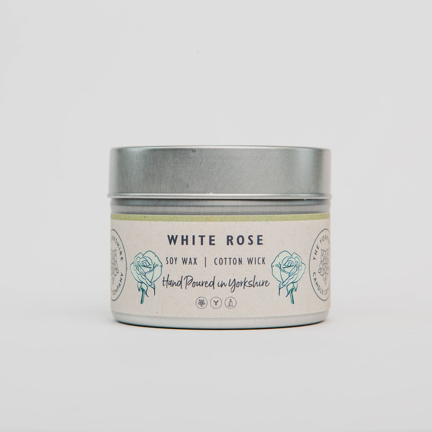 White Rose Small Tin | Scented Candle | Soy Wax