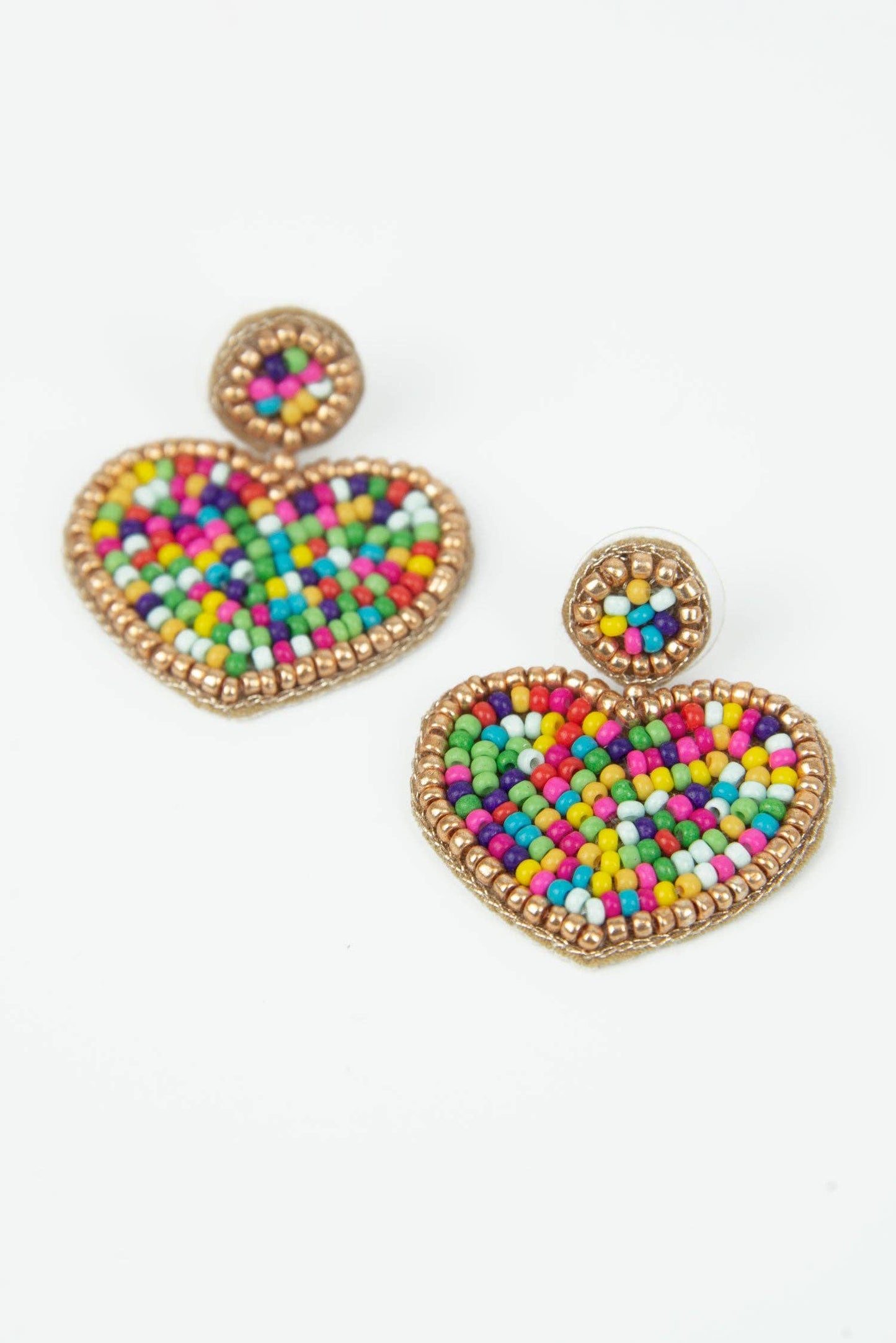 CONFETTI BEADED HEART DROPS