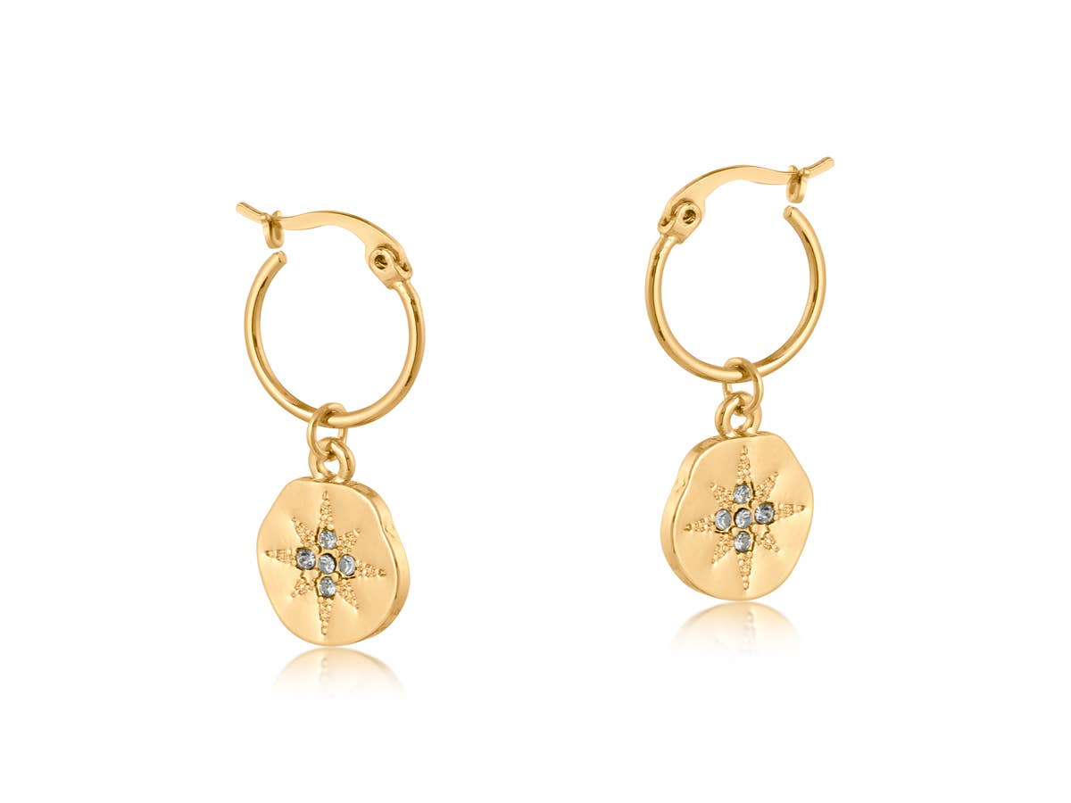 CELENA ENCRUSTED STARS EARRINGS: GOLD