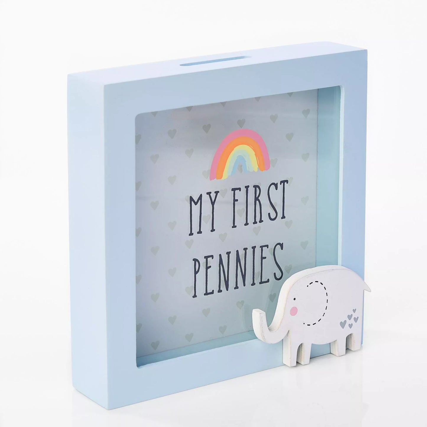 Widdop - Petit Cheri Money Box Blue Elephant Design "My first pennies"
